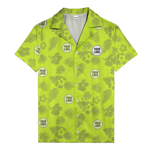 monochrome tropical flowers and leaves hawaiian shirt for men