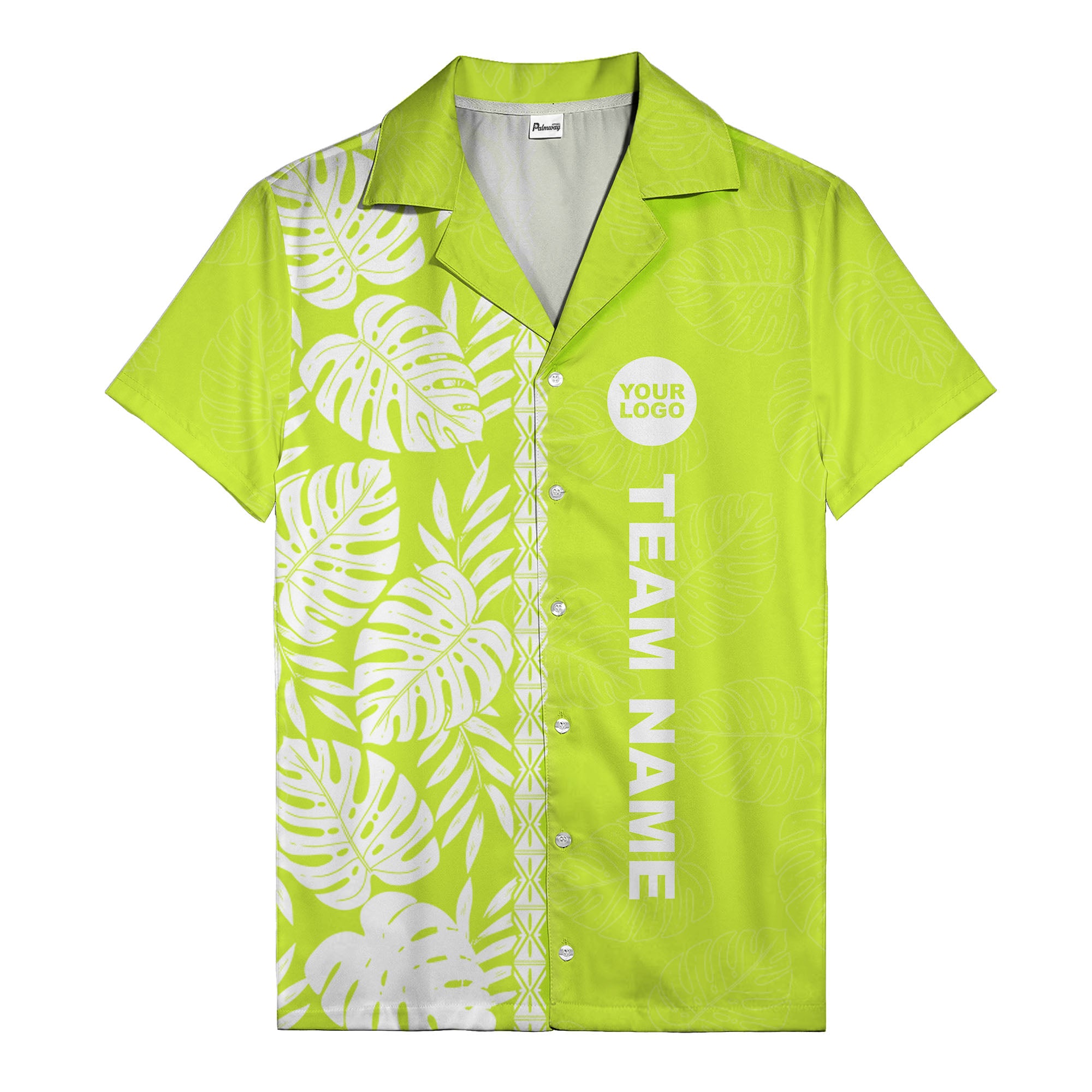 monstera leaf repeat black white graphic hawaiian shirt for men