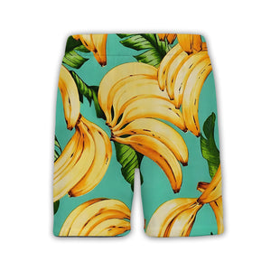 Painted Banana Hawaiian Shirt with Lush Leaves on Bright Teal