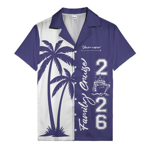palm tree cruise ship family vacation graphic hawaiian shirt