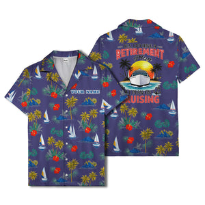 palm trees sailboats hibiscus island paradise hawaiian shirt