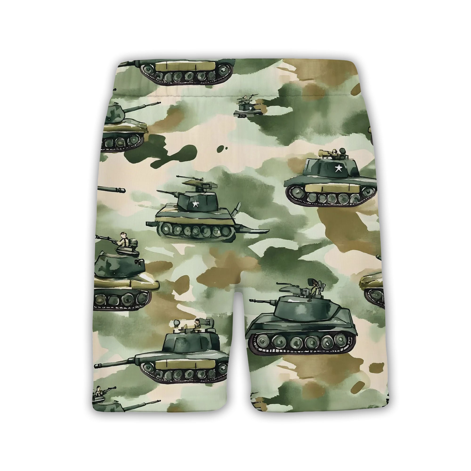 Patriotic Army Tank & Soldiers Hawaiian Shirt – Camo Military Design