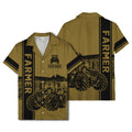 realistic tractor farm landscape farmer hawaiian shirt
