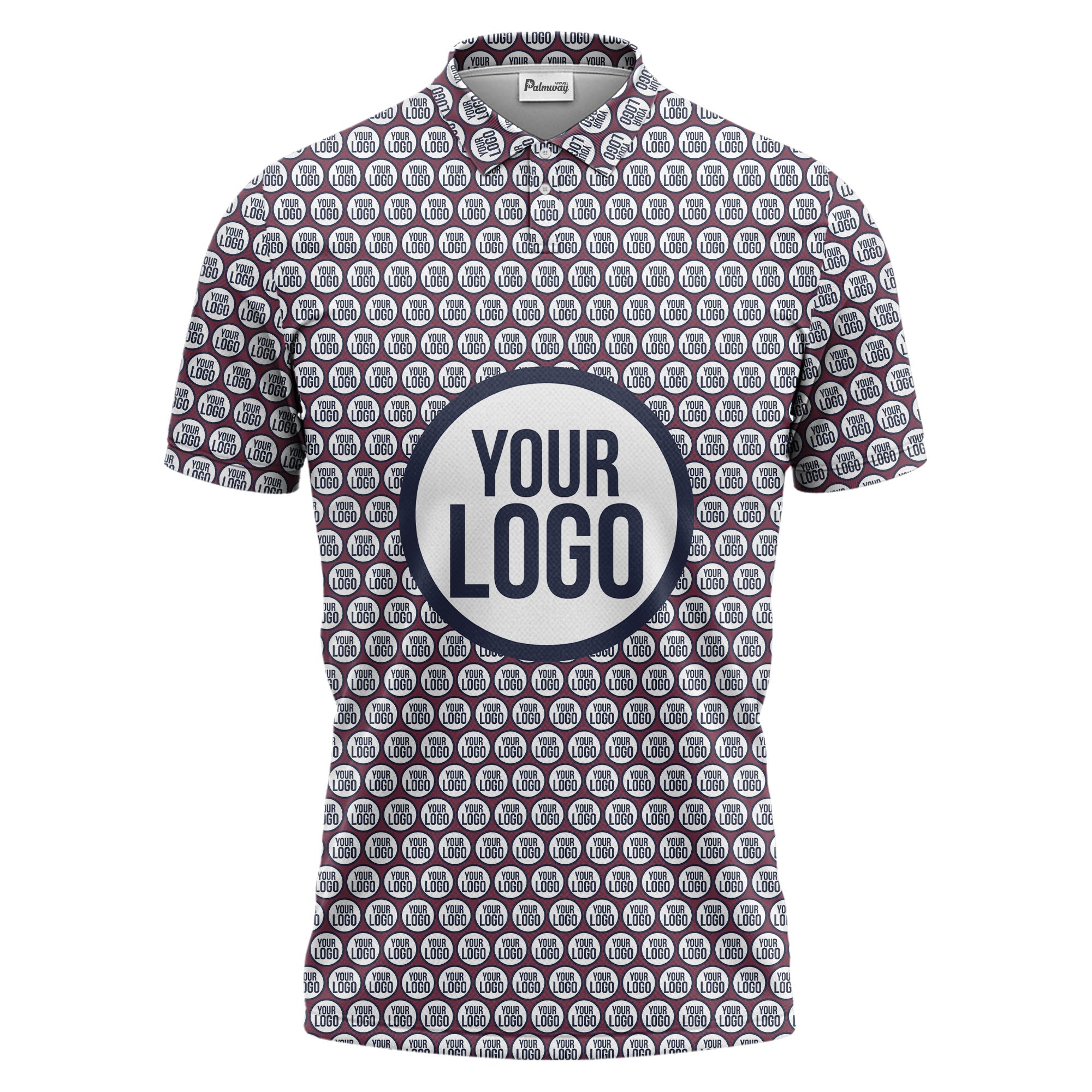 Repeating Personalized Logo Polo Shirt With Custom Text & Illustrated Icons