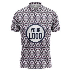 Repeating Personalized Logo Polo Shirt With Custom Text & Illustrated Icons