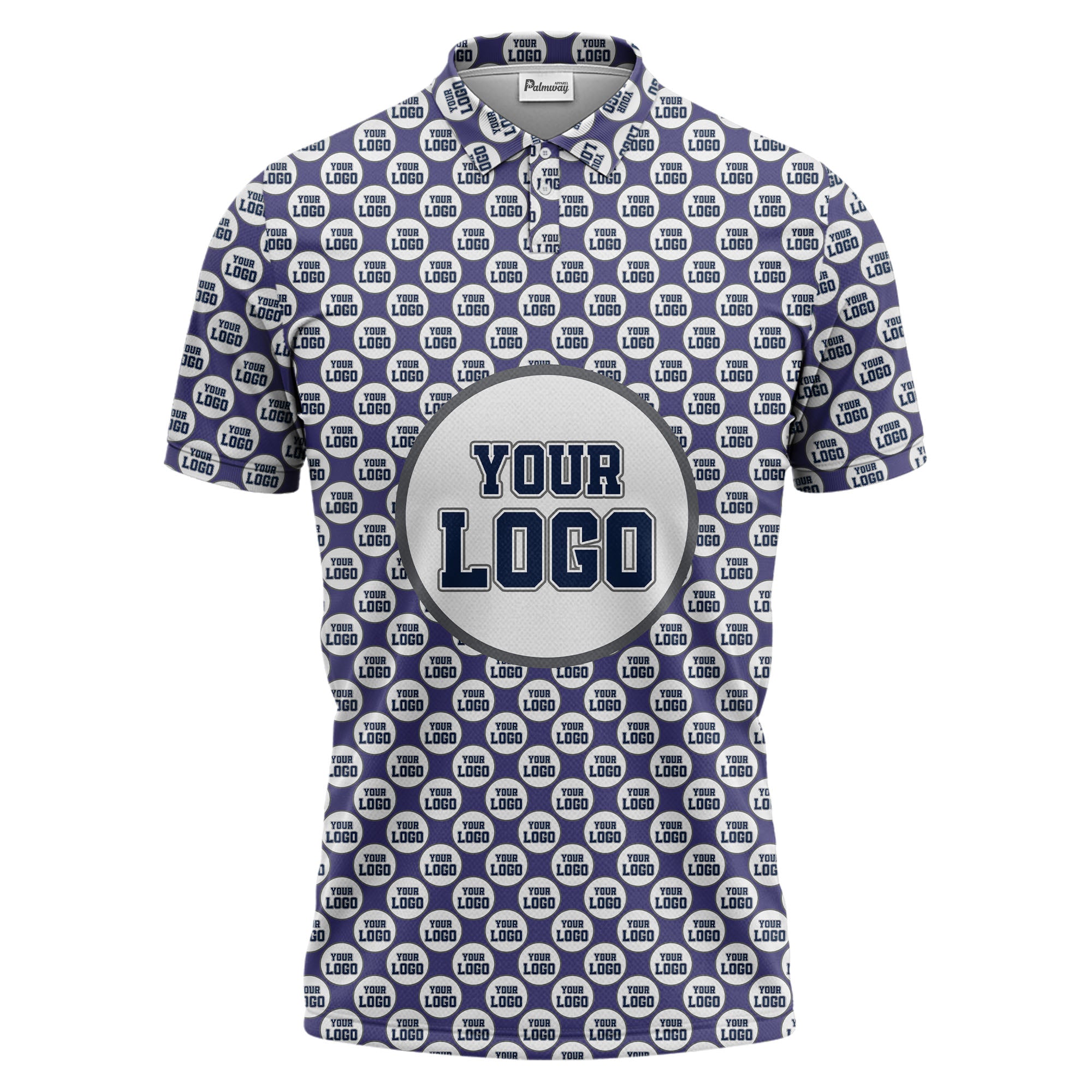Repeating Personalized Logo Polo Shirt With Custom Text & Illustrated Icons