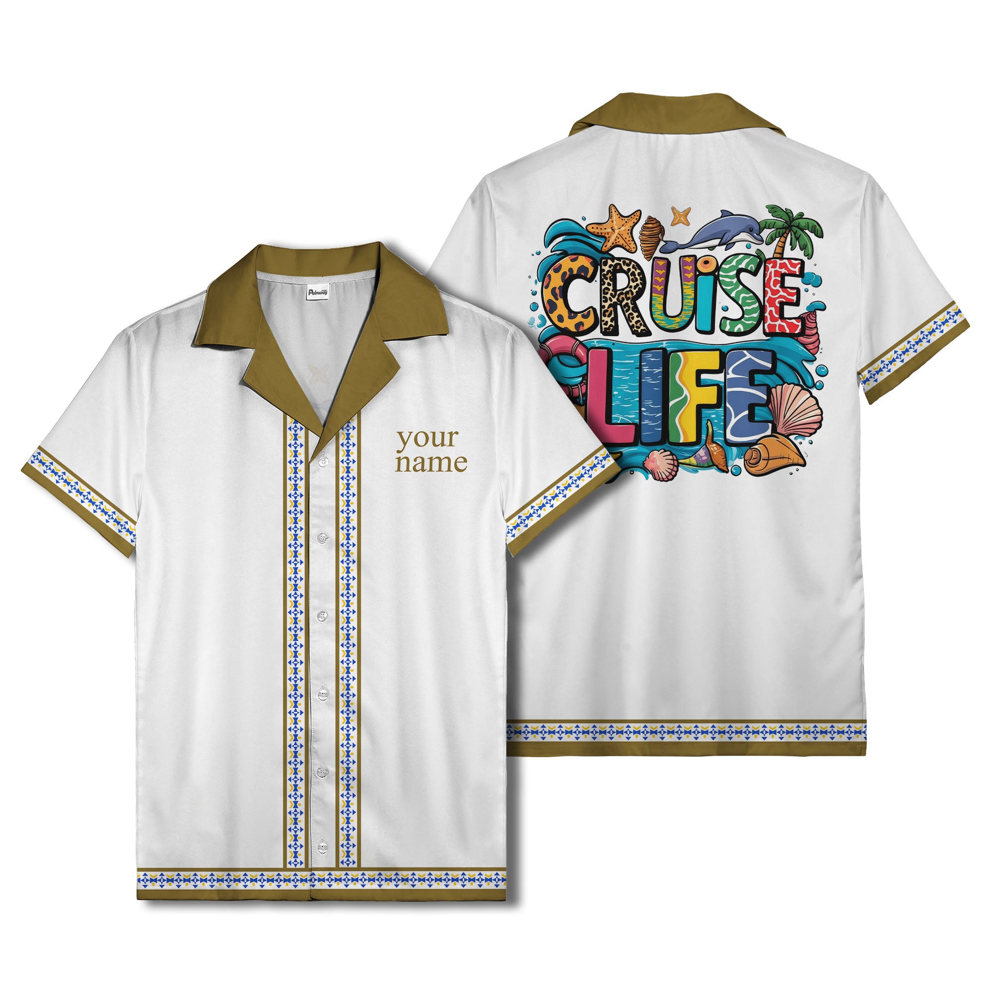 retro bowling diamond geometric personalized hawaiian shirt for men