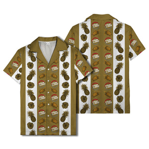sea turtles & pineapple hibiscus striped hawaiian shirt