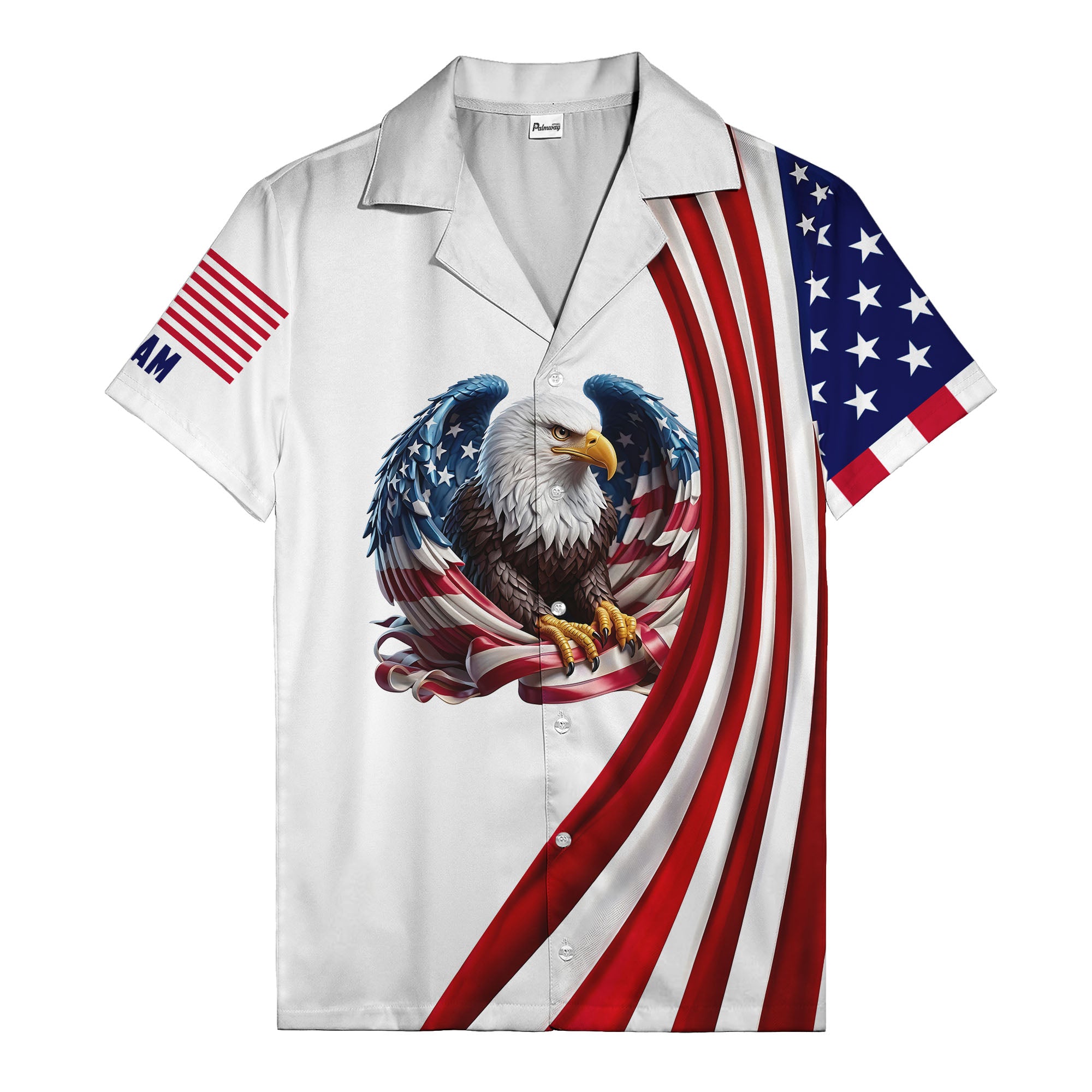 soaring stars and stripes eagle patriotic usa american flag hawaiian shirt for men