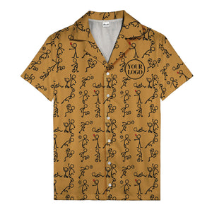 soccer stick figures & footballs fun cartoon hawaiian shirt