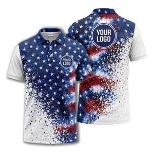 stars & stripes american flag all over print polo shirt