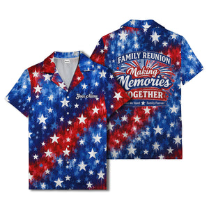 stars & stripes american flag patriotic hawaiian shirt for men