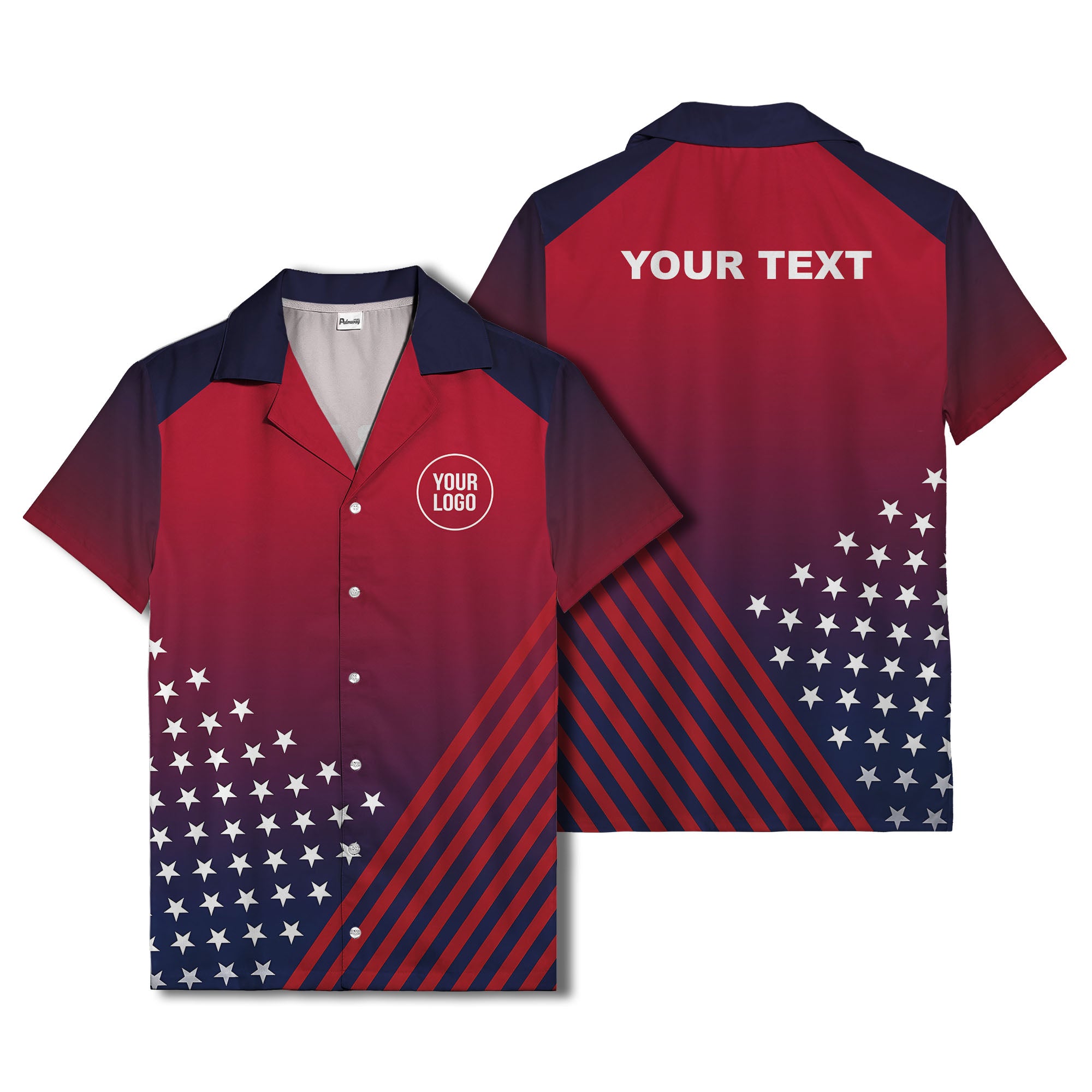stars & stripes diagonal american flag hawaiian shirt for men