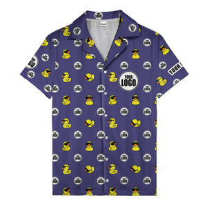 sunglass rubber duckies & custom logo circles fun hawaiian shirt for men