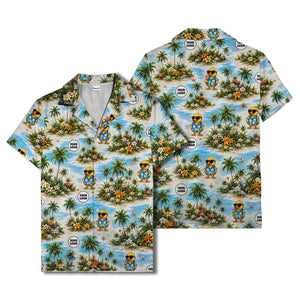 sunglasses ducks & palm trees beach scene hawaiian shirt for men