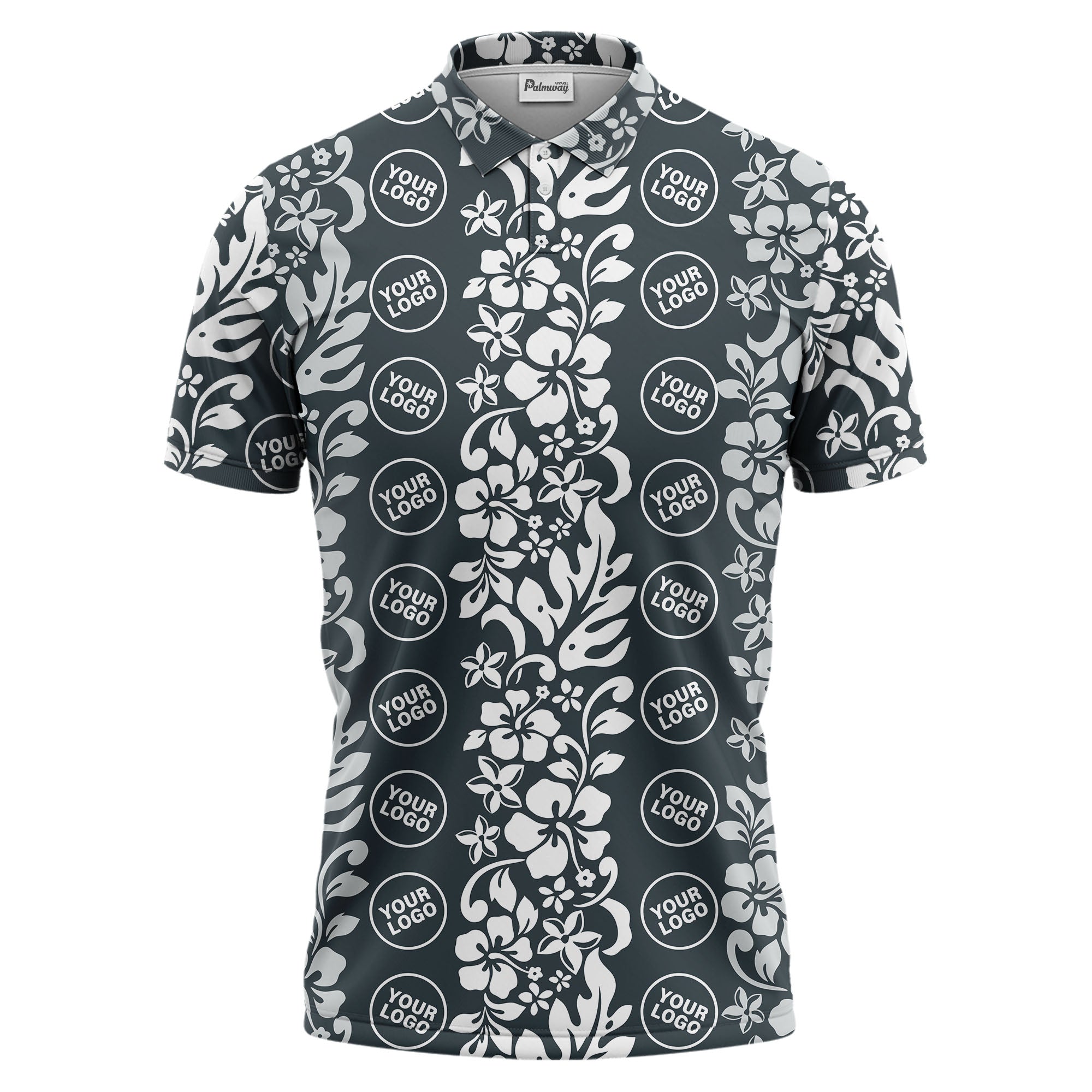 tropical hibiscus custom multi color floral print golf polo shirt for men