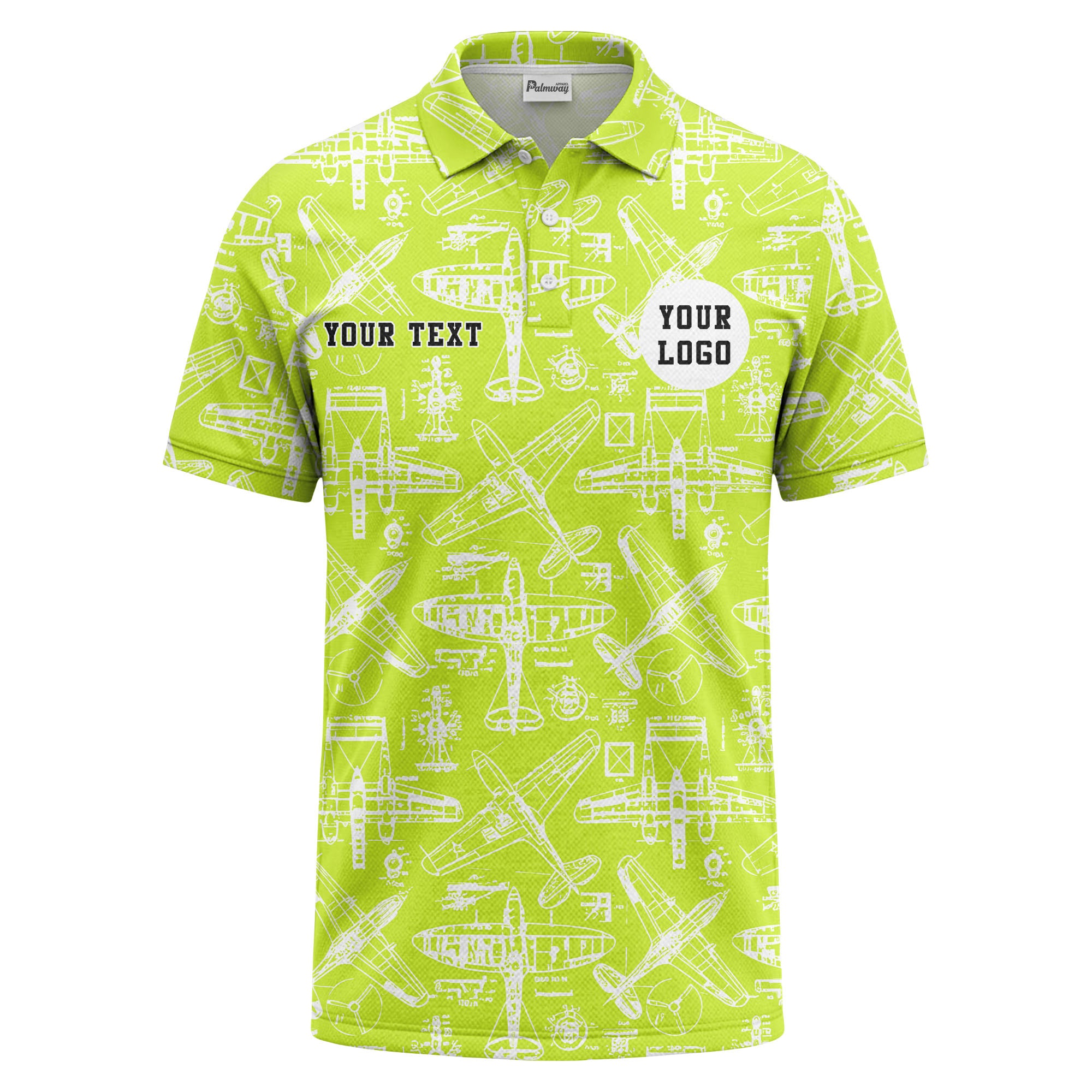 vintage airplane blueprint sketches propeller wings polo shirt for men