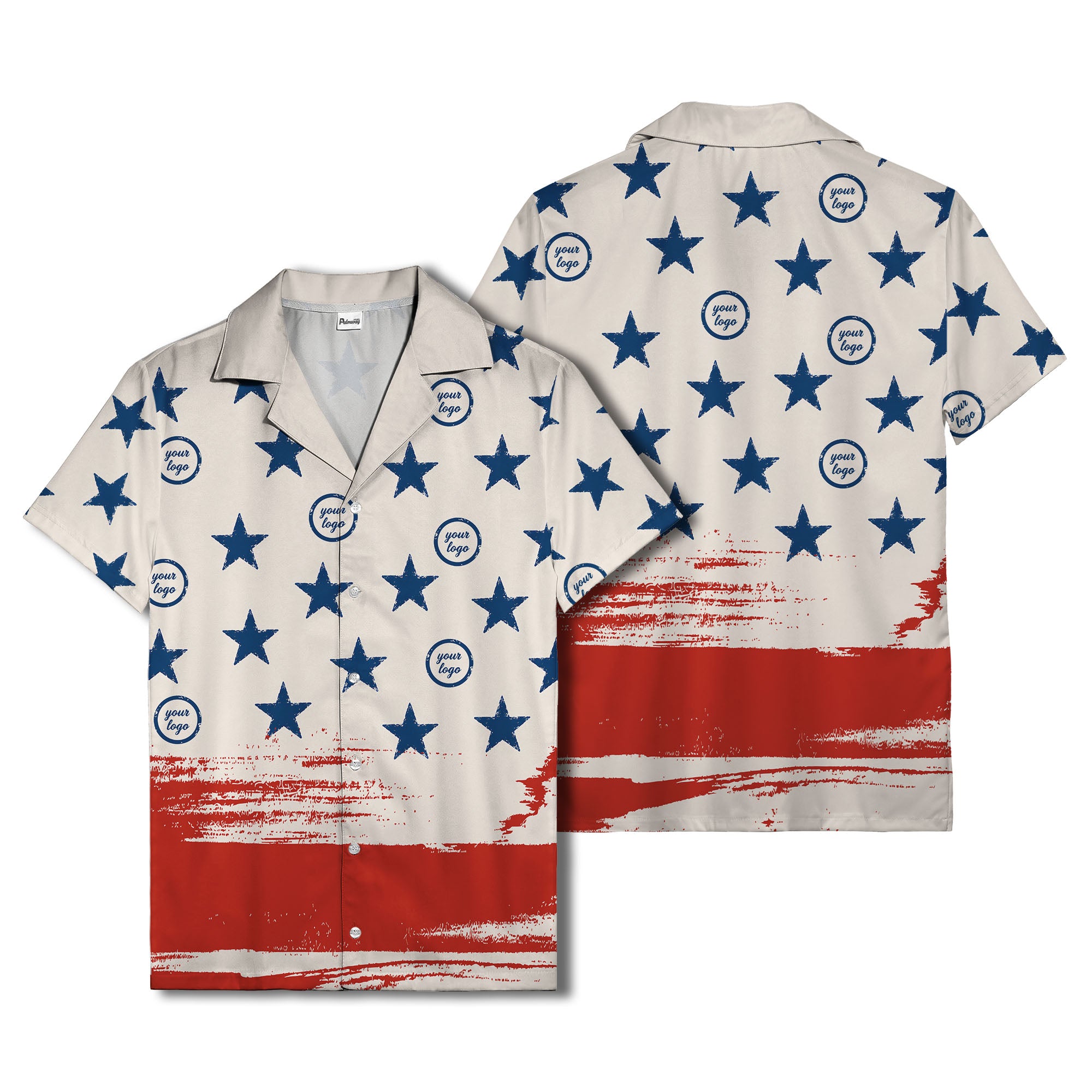 vintage american flag stars & stripes patriotic hawaiian shirt