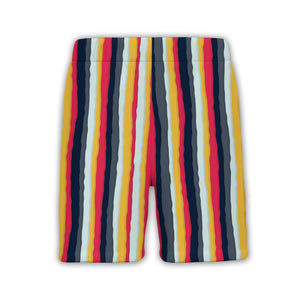 Wavy Berry Mustard Navy Stripe Hawaiian Shirt Dynamic Pattern