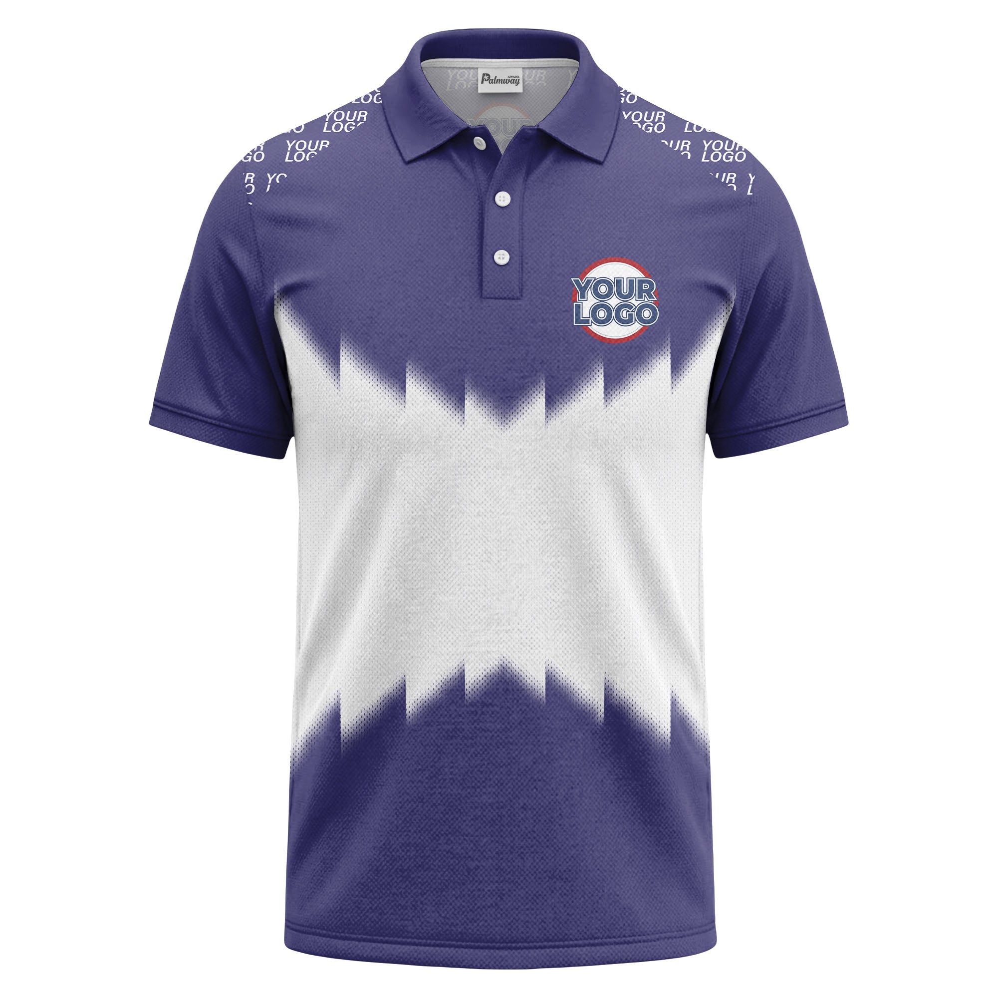 zigzag gradient custom logo polo shirt for men