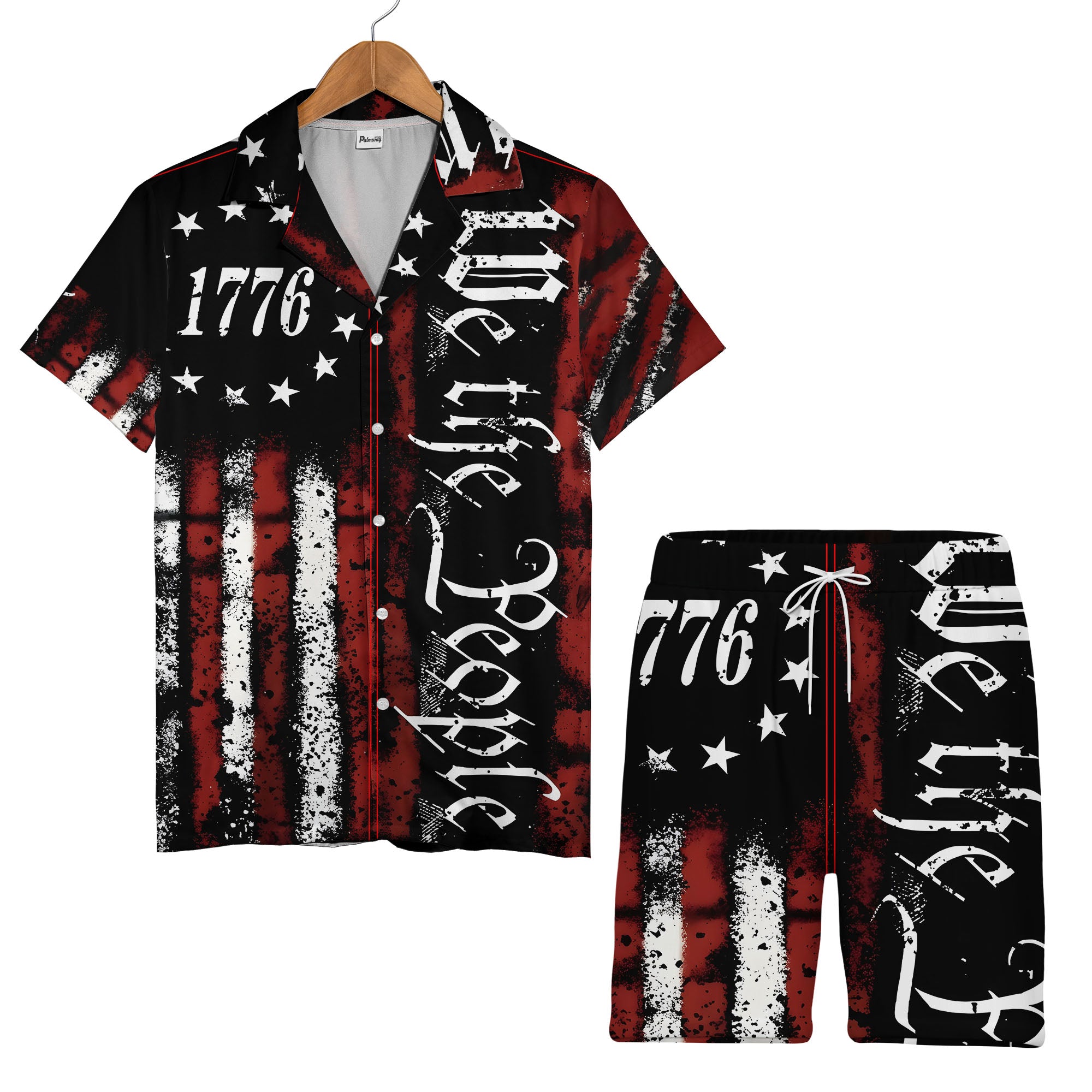 1776 We The People Hawaiian Shirt - Distressed Grunge Stars & Stripes Freedom Print