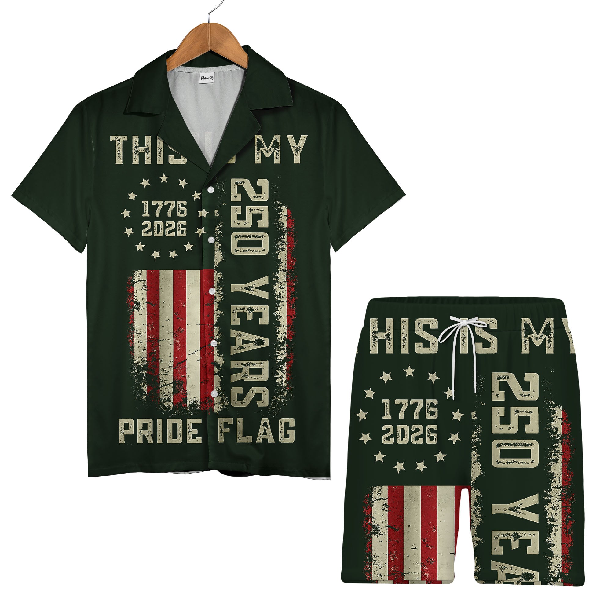 250 Years of Freedom Vintage Hawaiian Shirt - Distressed Stars & Stripes Anniversary