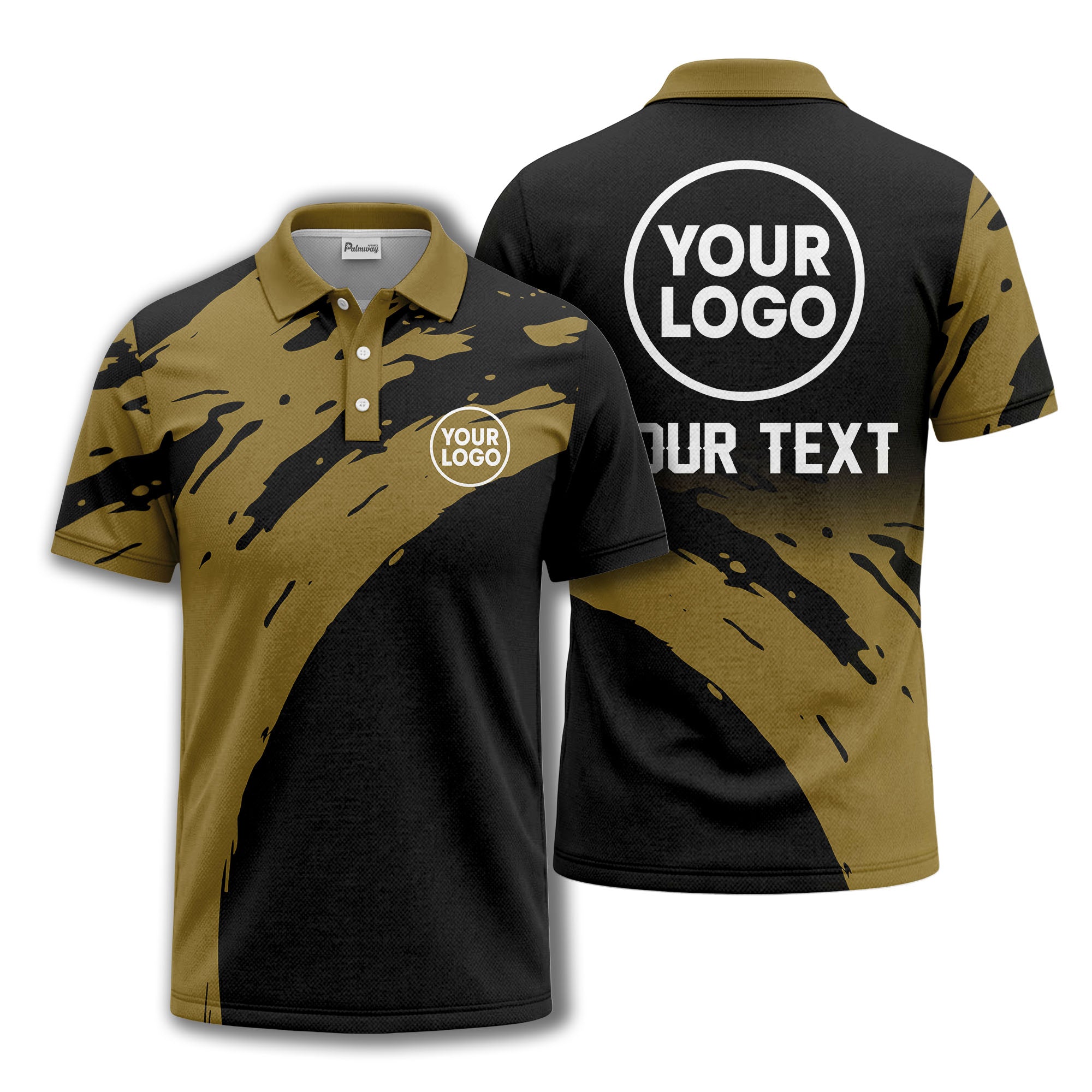 abstract paint splash polo shirt for modern golfers