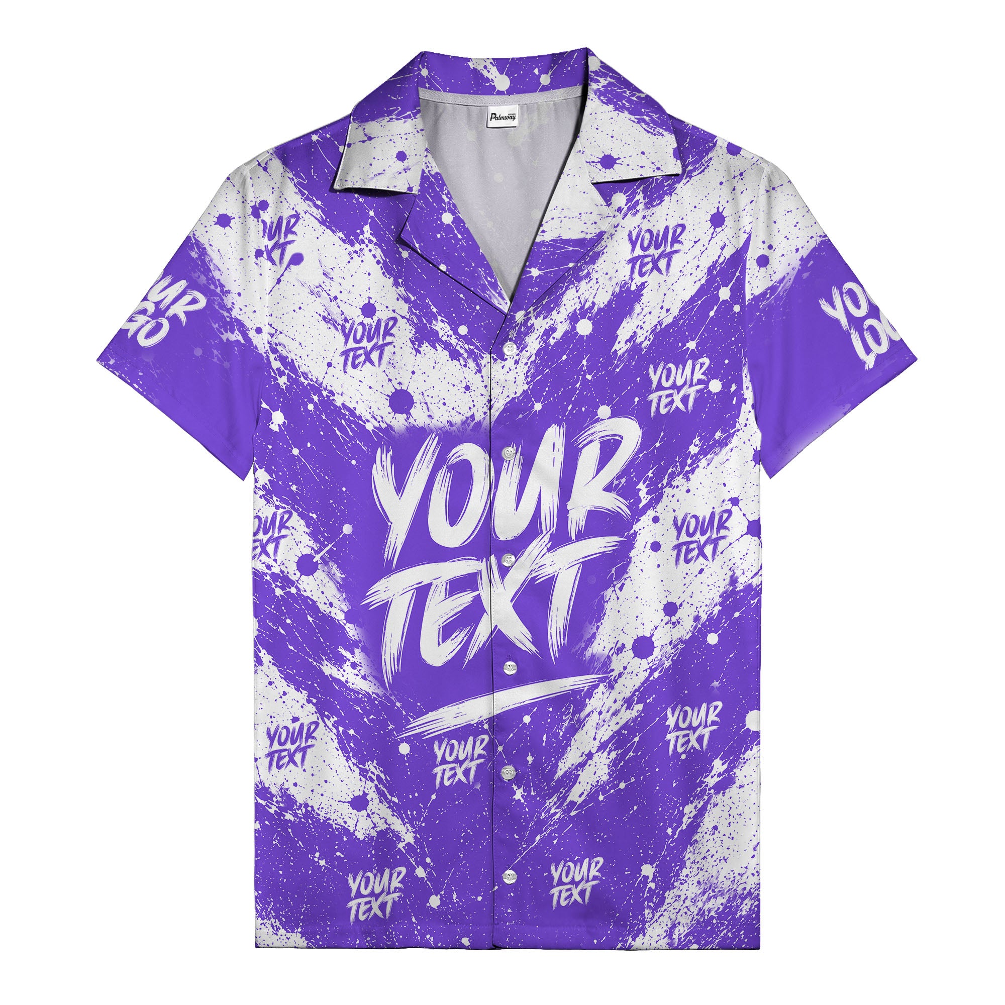 abstract splatter paint custom text hawaiian shirt with your text