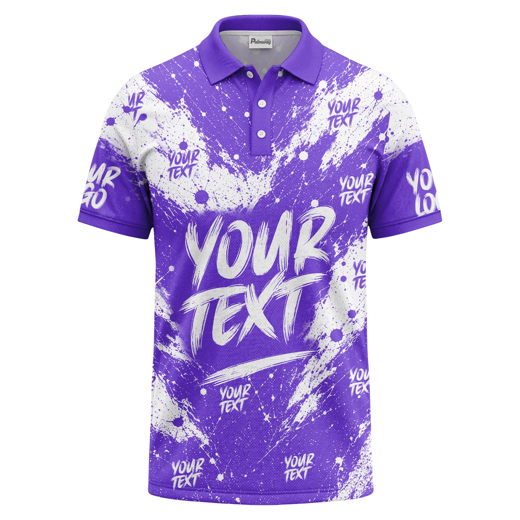 abstract splatter paint with customizable text artistic polo shirt
