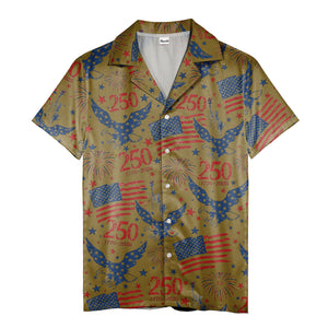 american 250th anniversary hawaiian shirt with eagles and fireworks all over print