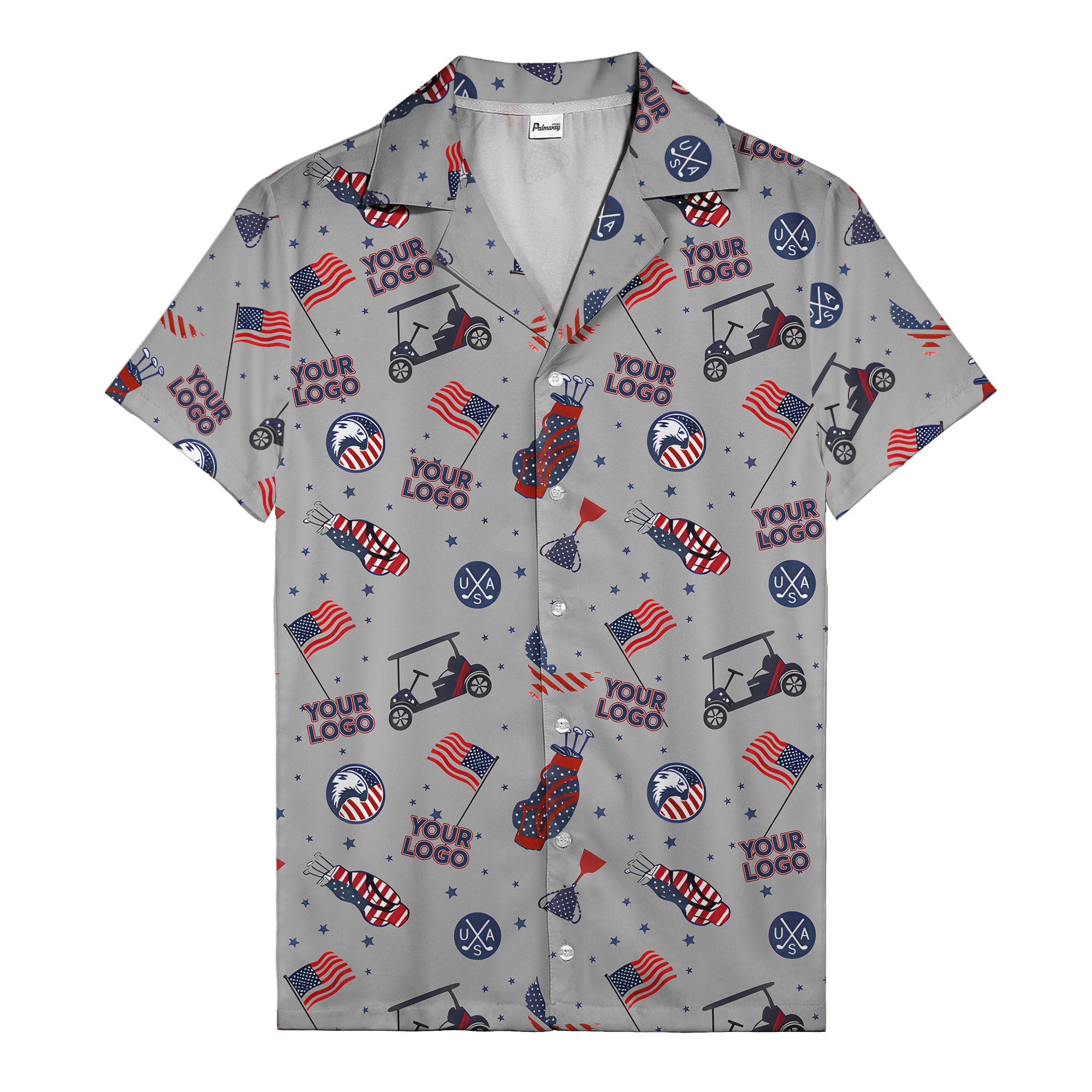 american golf flags bald eagles golf carts hawaiian shirt for men