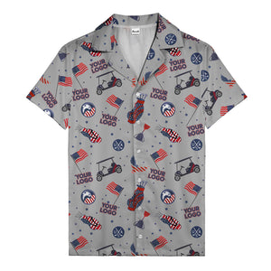 american golf flags bald eagles golf carts hawaiian shirt for men