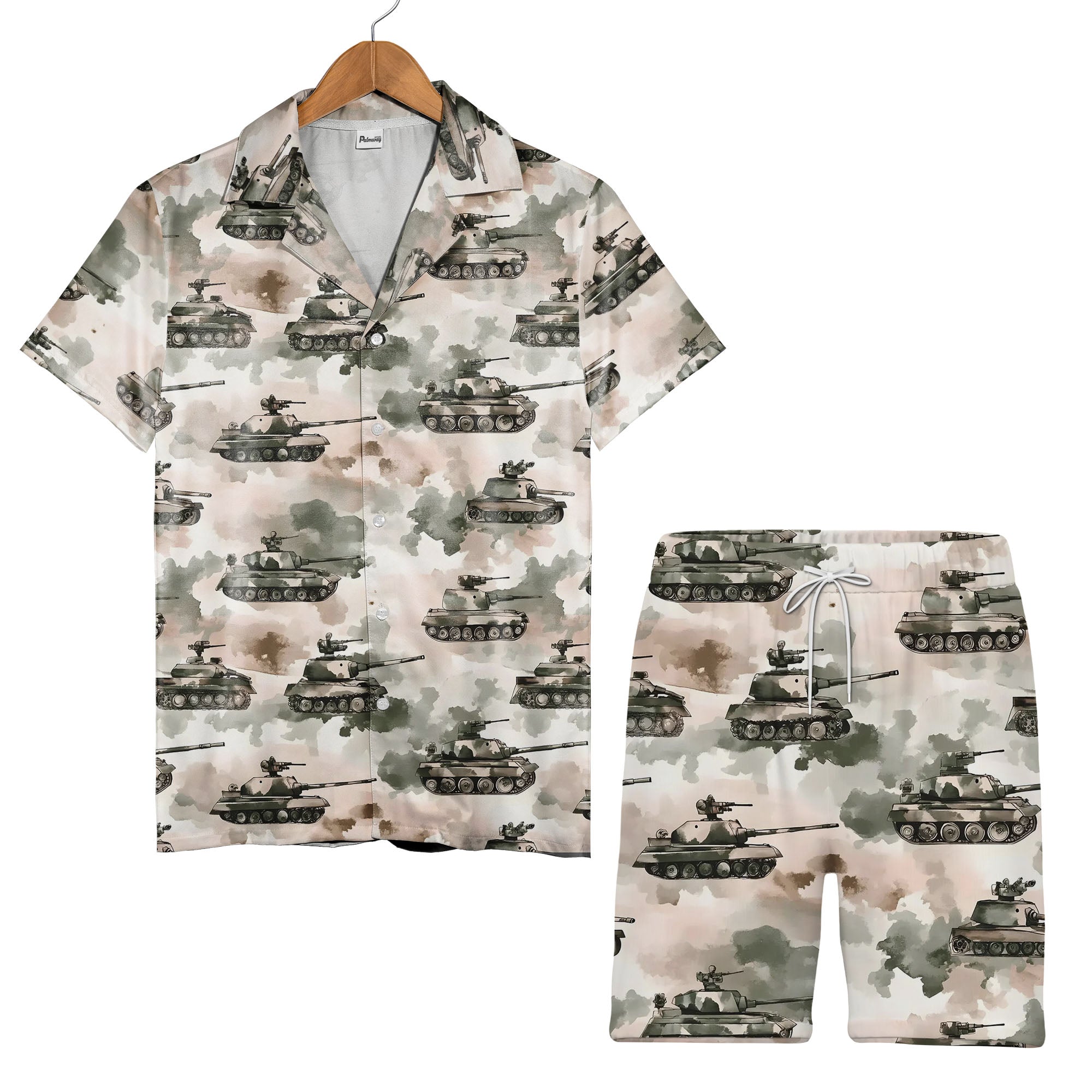 Army Tank Camo Hawaiian Shirt – Tactical Military Design for Veterans