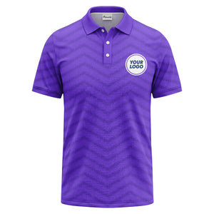 black chevron dot geometric pattern custom logo polo shirt for men