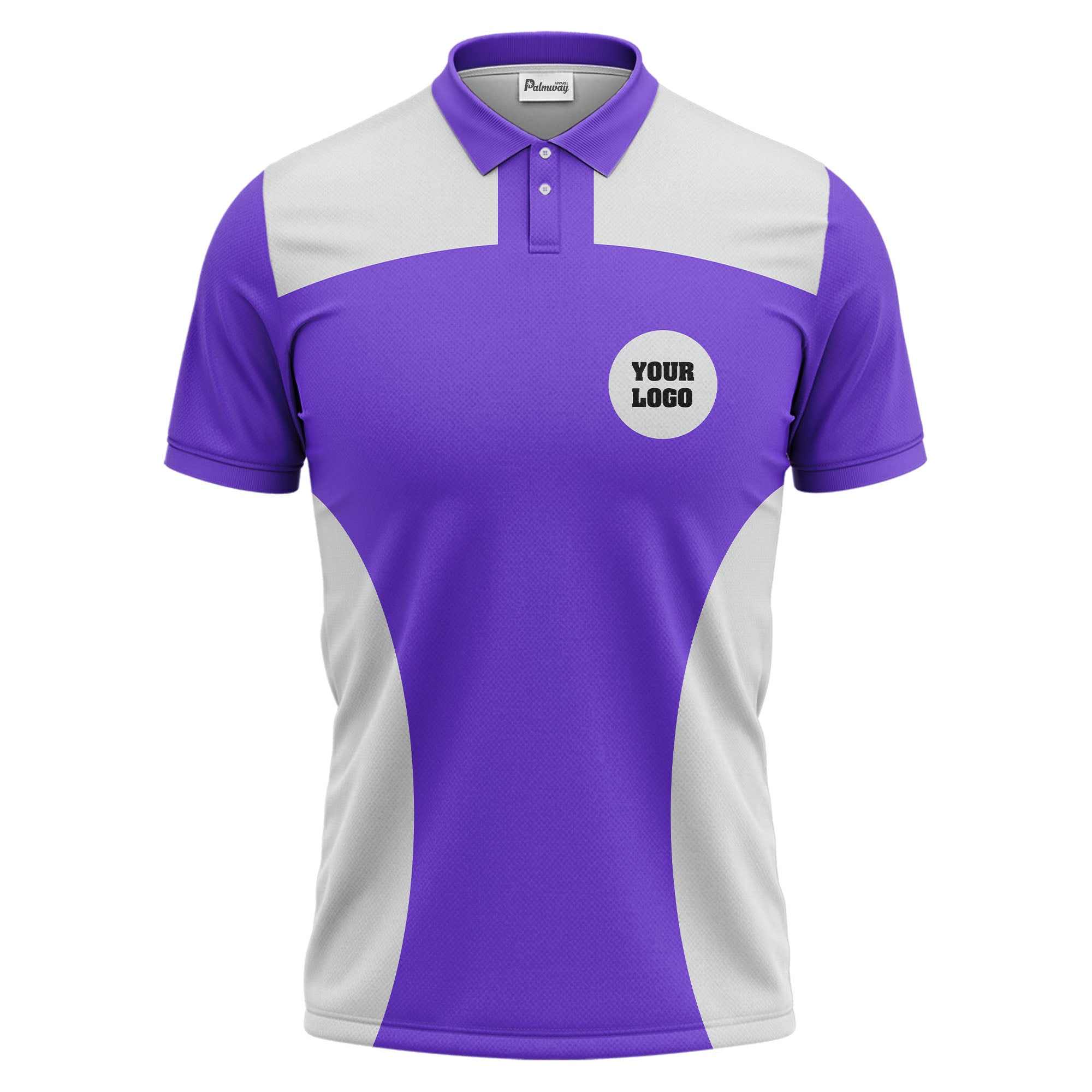 black white contrast panel customizable logo polo shirt for men