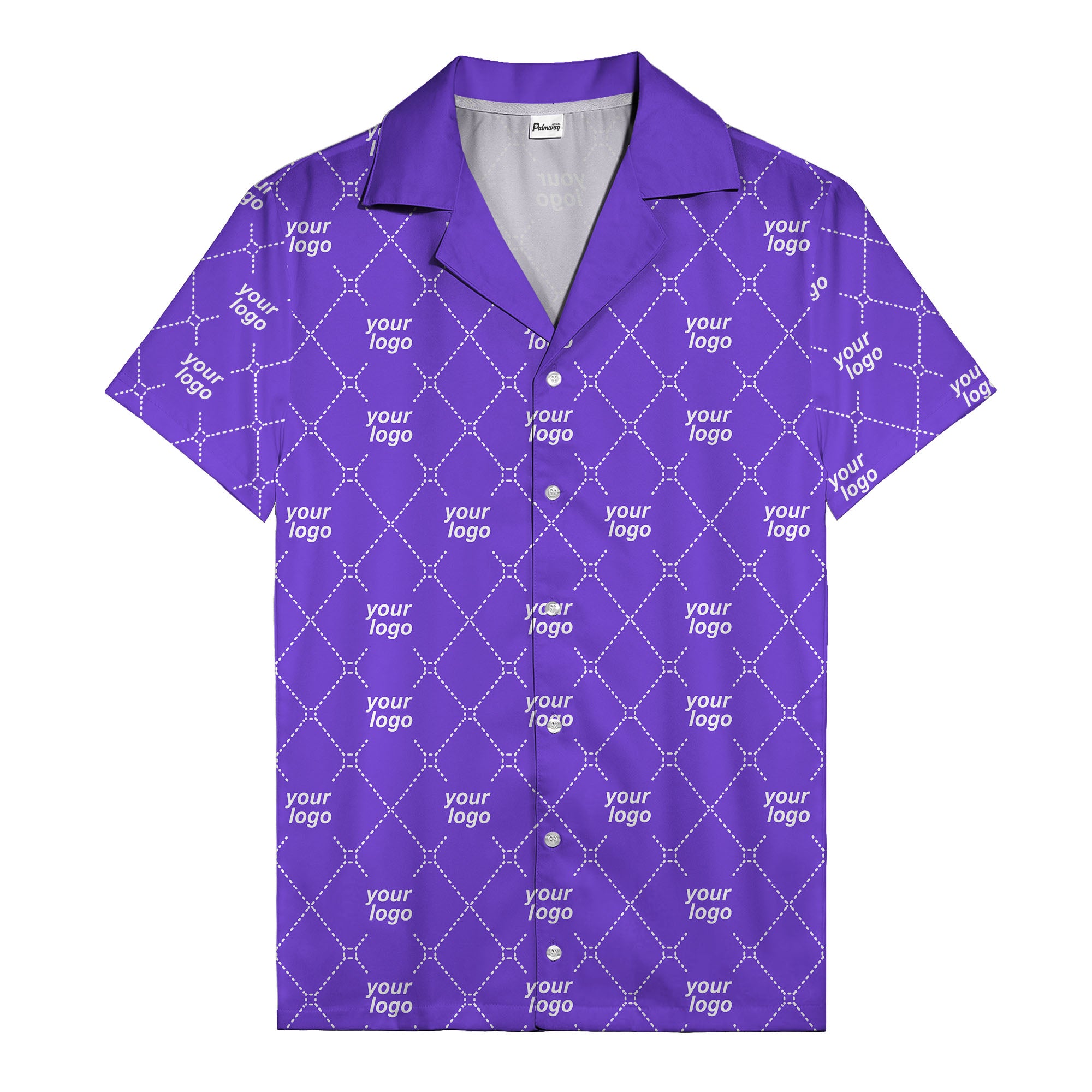 black & white quilted diamond custom logo hawaiian shirt