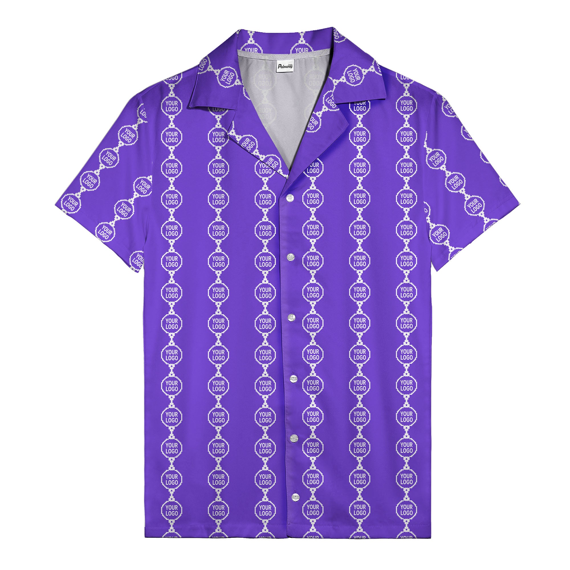 chain link custom logos black white all over hawaiian shirt