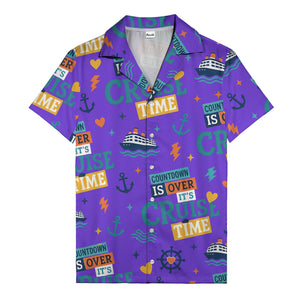 cruise ships & anchors cartoon fun hawaiian shirt for vacation