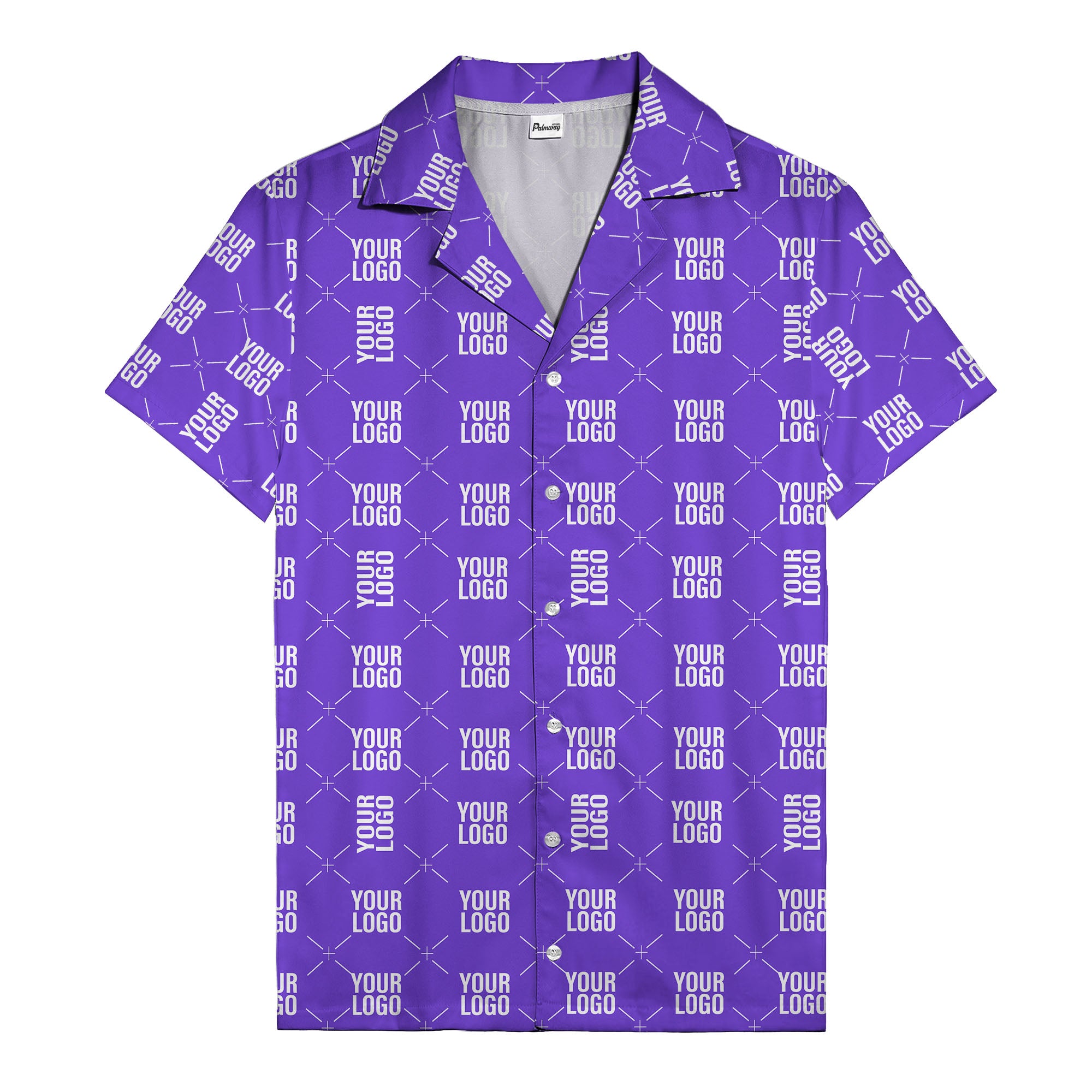 custom logo diamond repeat monochrome hawaiian shirt for men