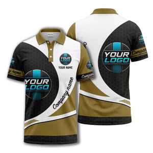 custom logo hexagon diagonal stripes polo shirt for men