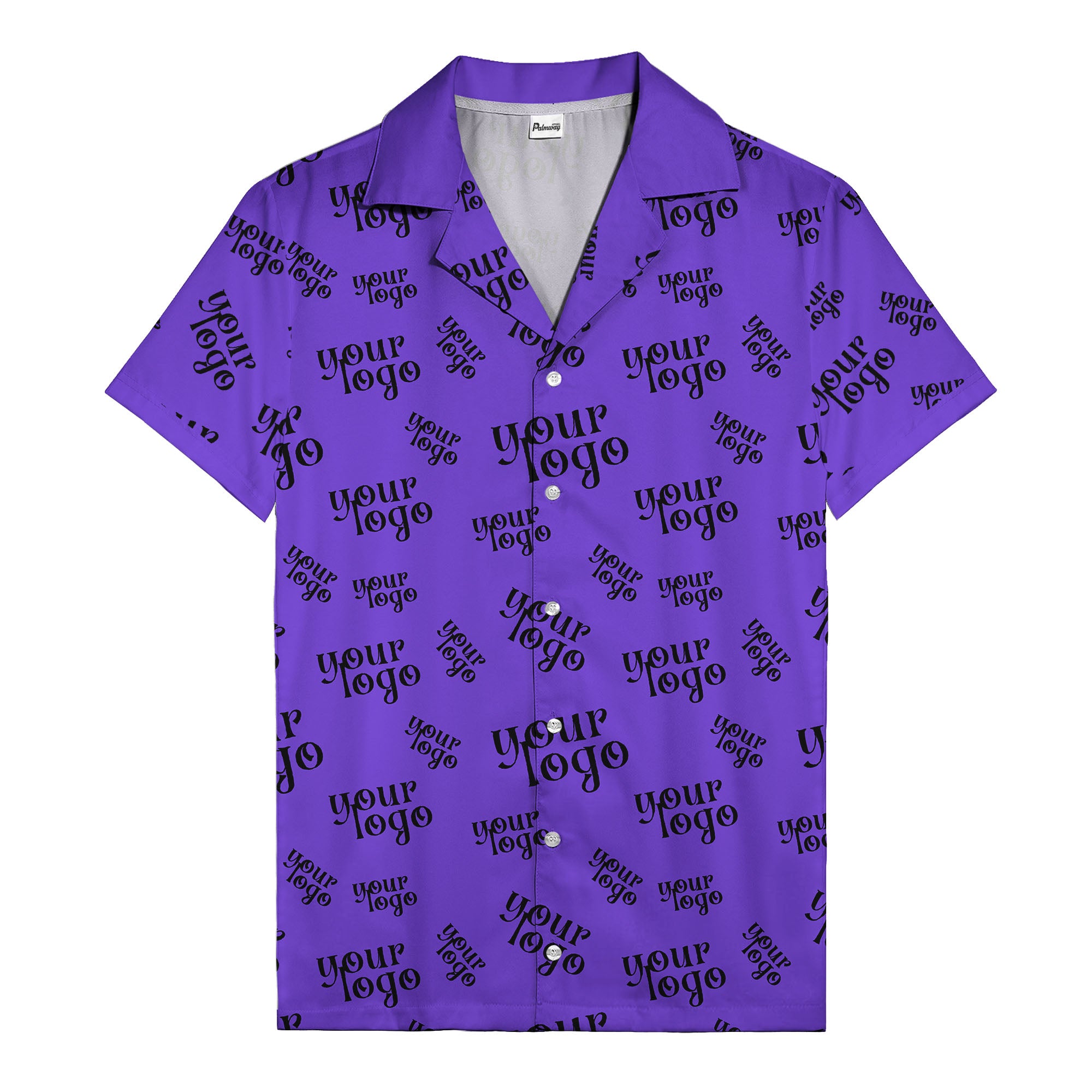 custom logo repeat typography hawaiian shirt for personalized style