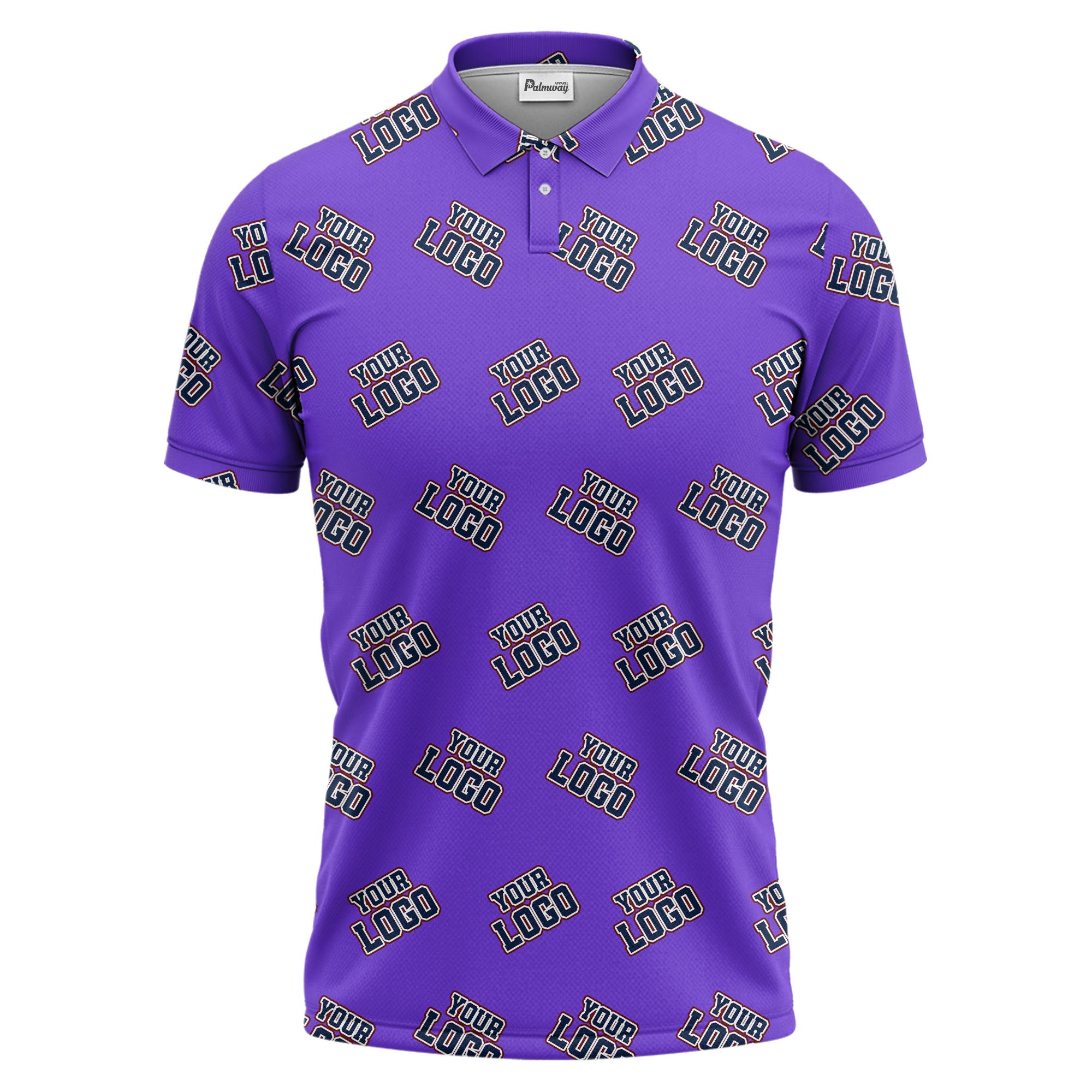 repeating custom logo illustration polo shirt for personalized hawaiian style