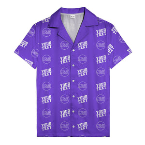 custom logo & text repeat pattern personalized hawaiian shirt