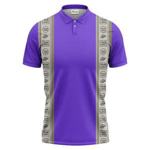 custom logo vertical stripe polo shirt for men - professional branding