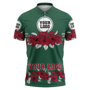 hibiscus floral polo shirt hawaiian shirt