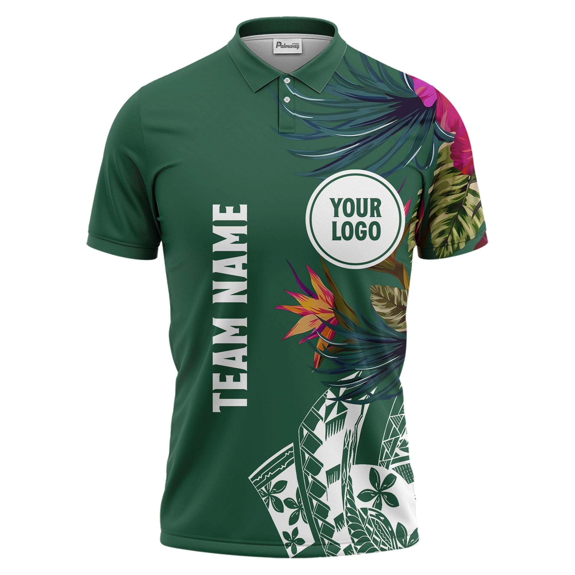 tropical floral team polo shirt hawaiian shirt