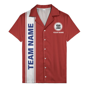 custom team logo striped black hawaiian shirt for spirit days