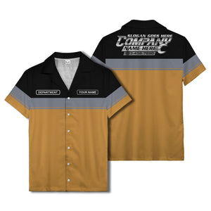 customizable department name gray stripe minimalist hawaiian shirt