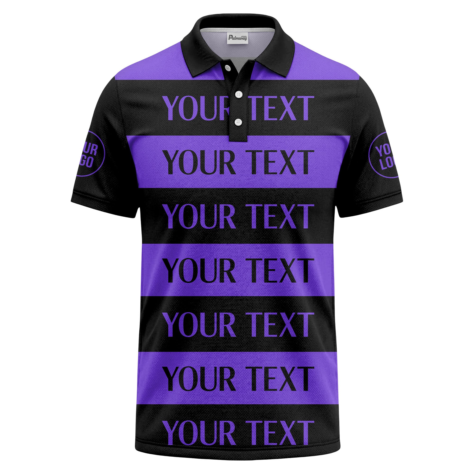 customizable text on bold horizontal stripes polo shirt