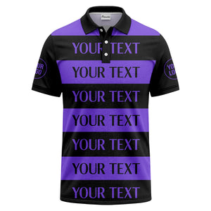 customizable text on bold horizontal stripes polo shirt